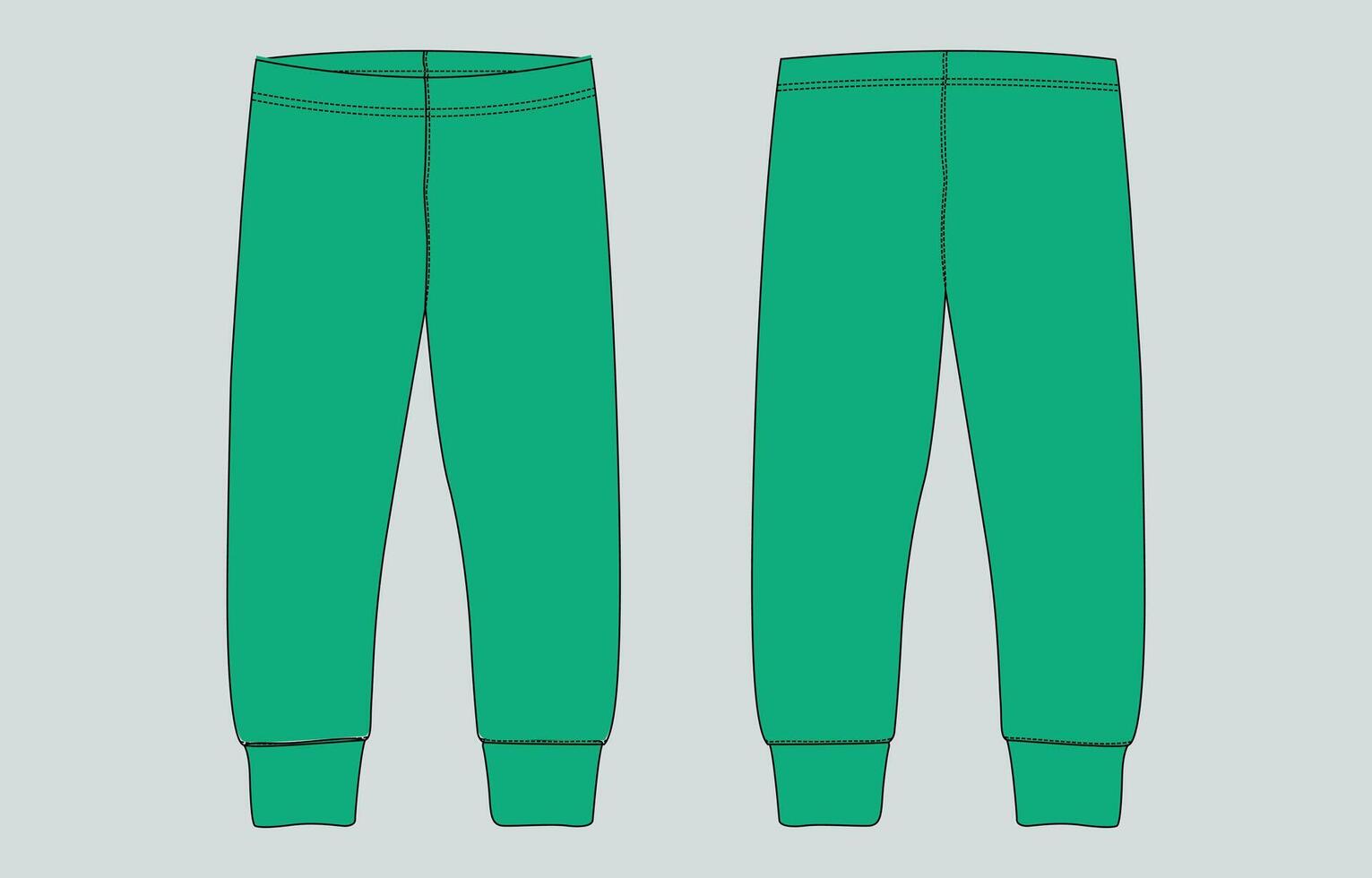 A pair of green pants with a zipper vector