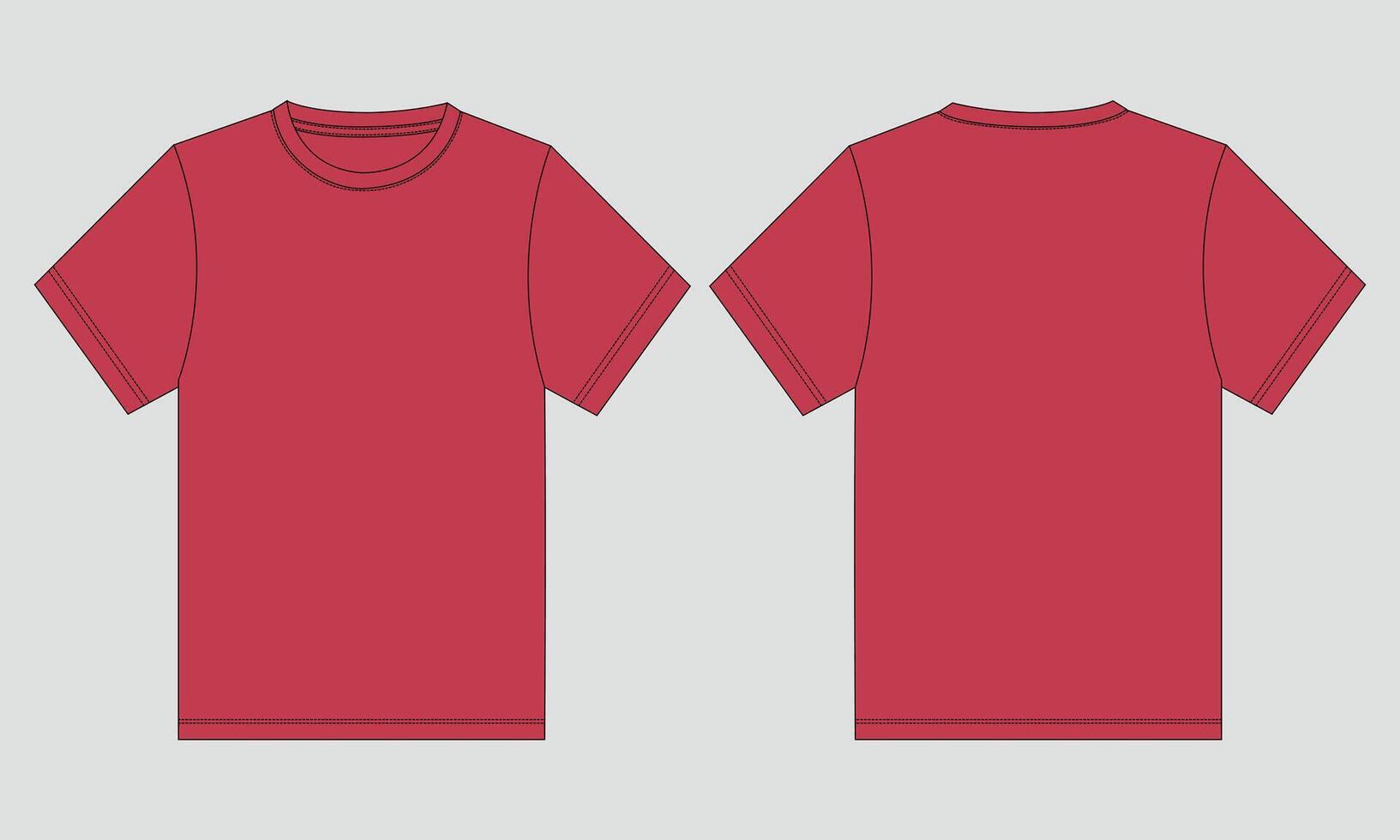 Red t - shirt template, front and back view vector
