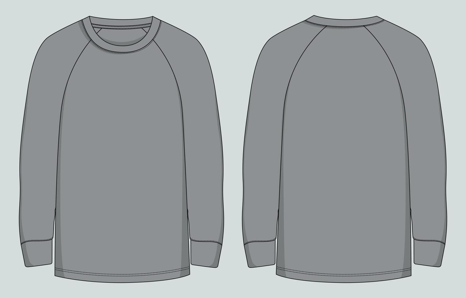 A gray long sleeve shirt with a long sleeve collar vector