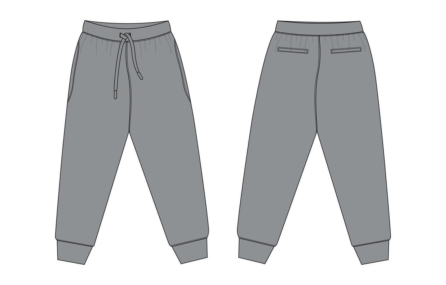 A pair of grey sweatpants with a zipper on the side vector
