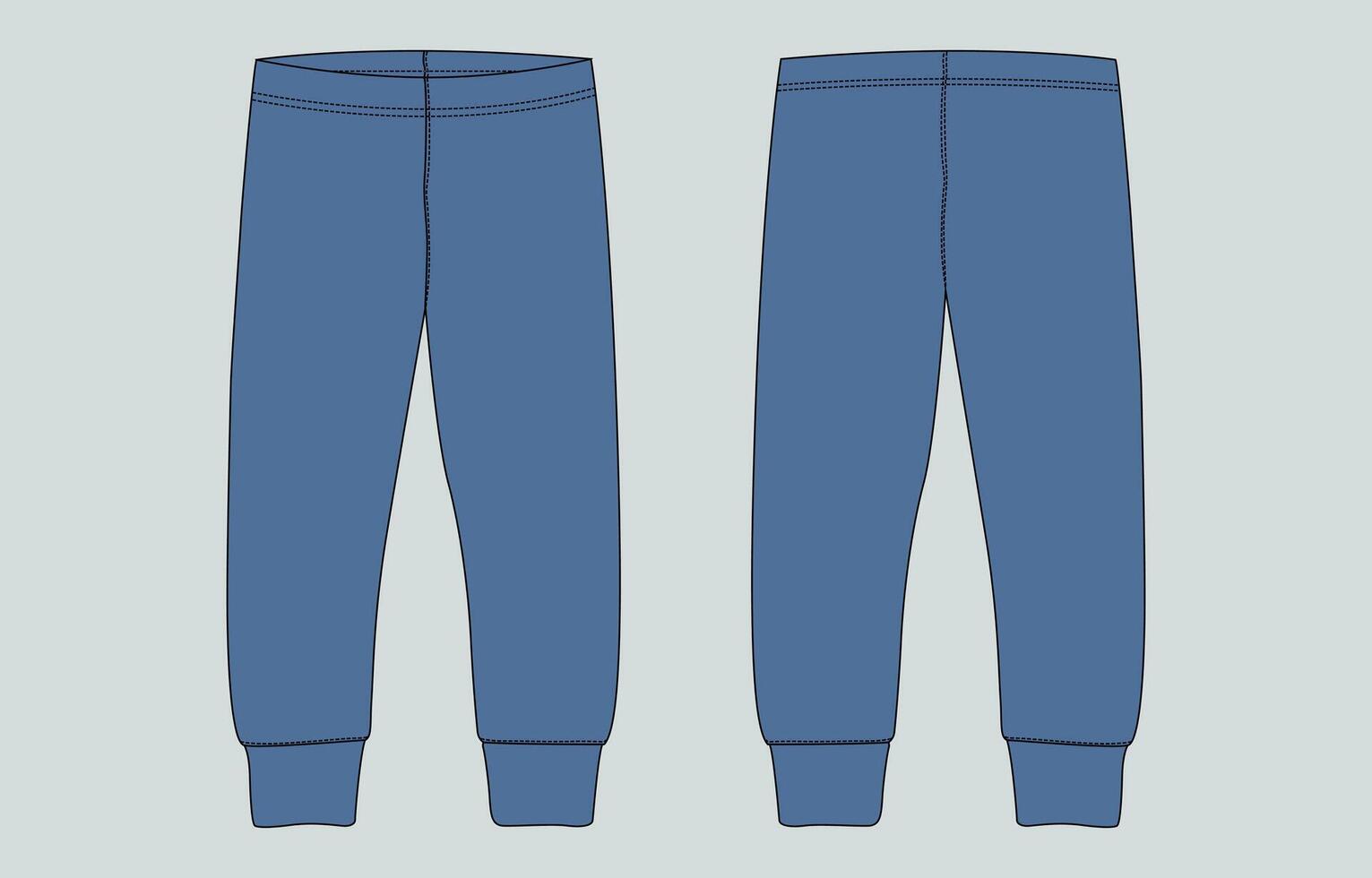 A pair of blue pants with a zipper on the side vector