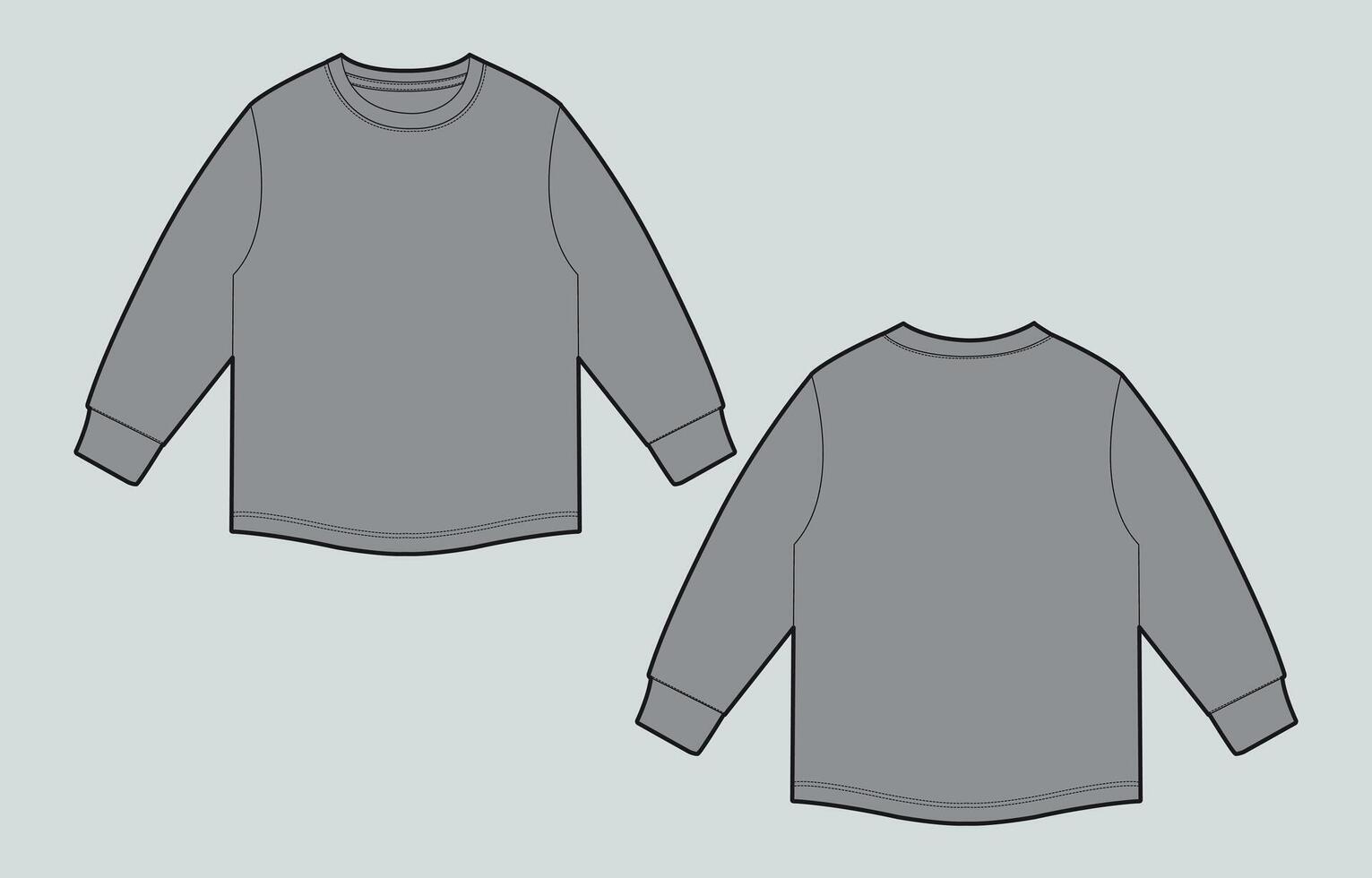A gray sweatshirt with a long sleeve vector
