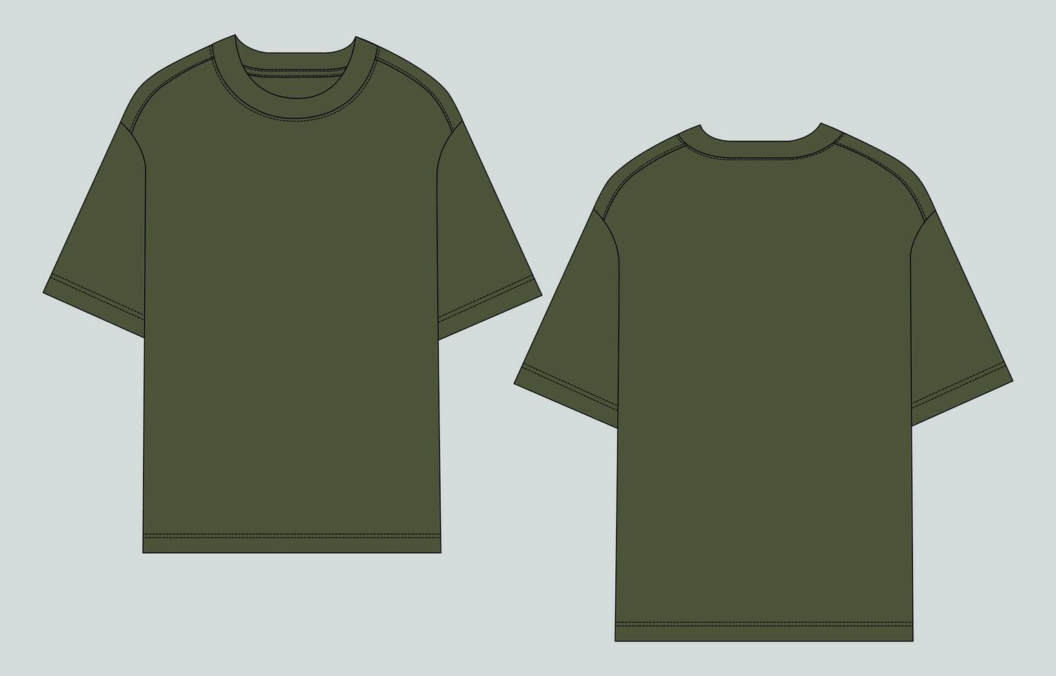 Two green t - shirts on a gray background vector