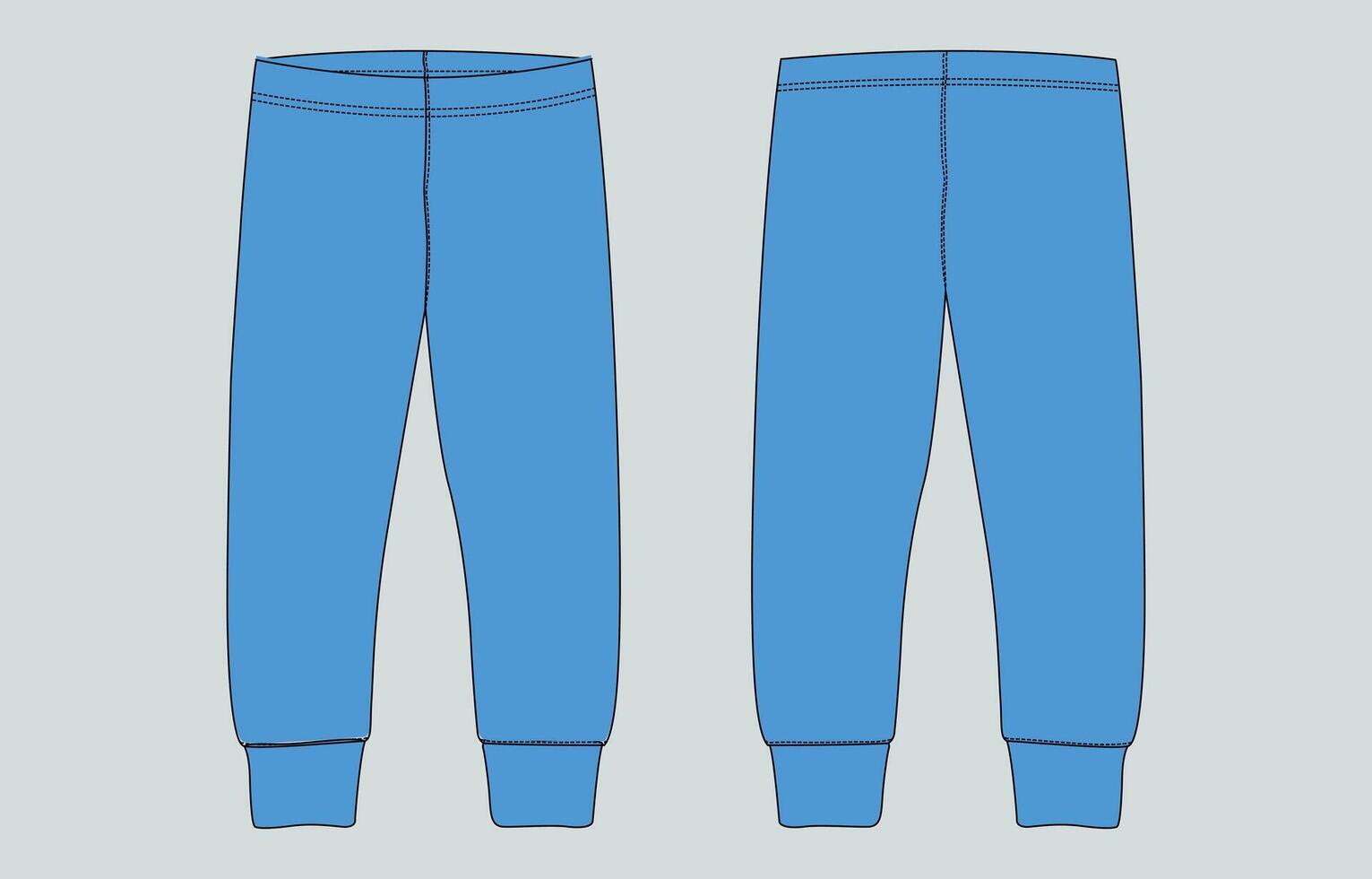 A pair of blue pants with a zipper on the side vector