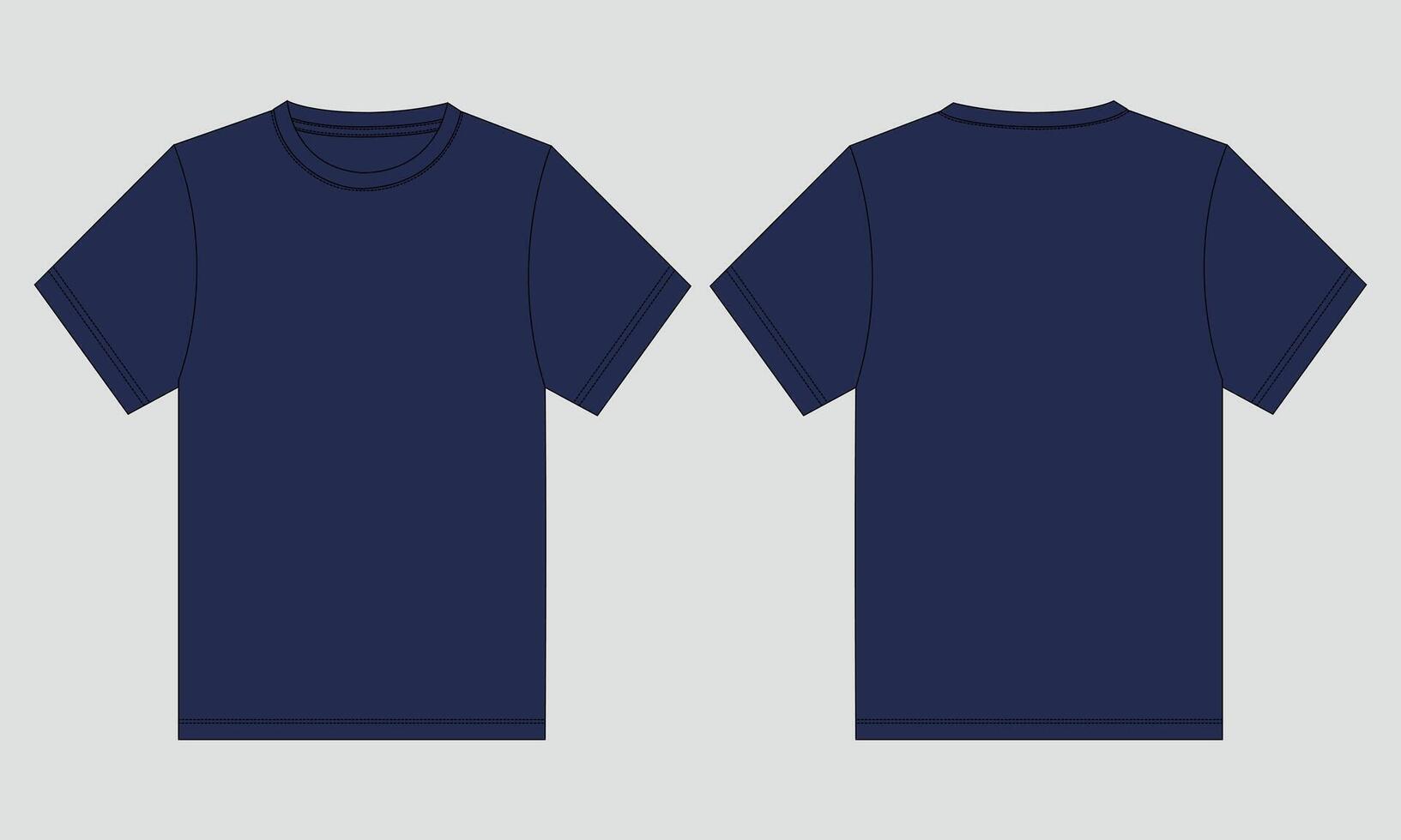 Two navy t - shirts on a gray background vector