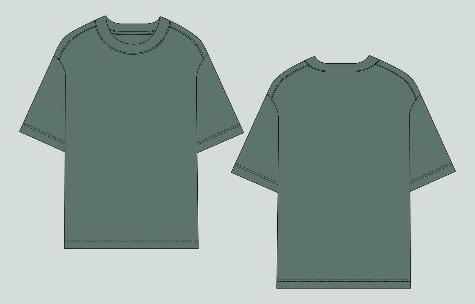 Two green t - shirts on a gray background vector