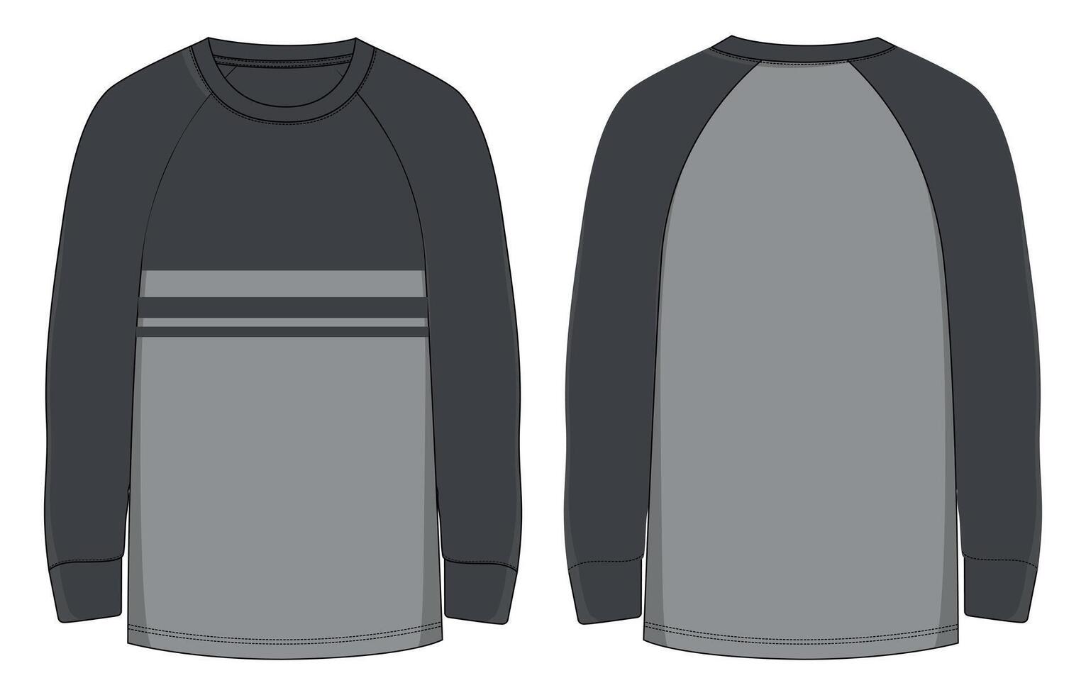 A gray and black long sleeve shirt with a long sleeve vector
