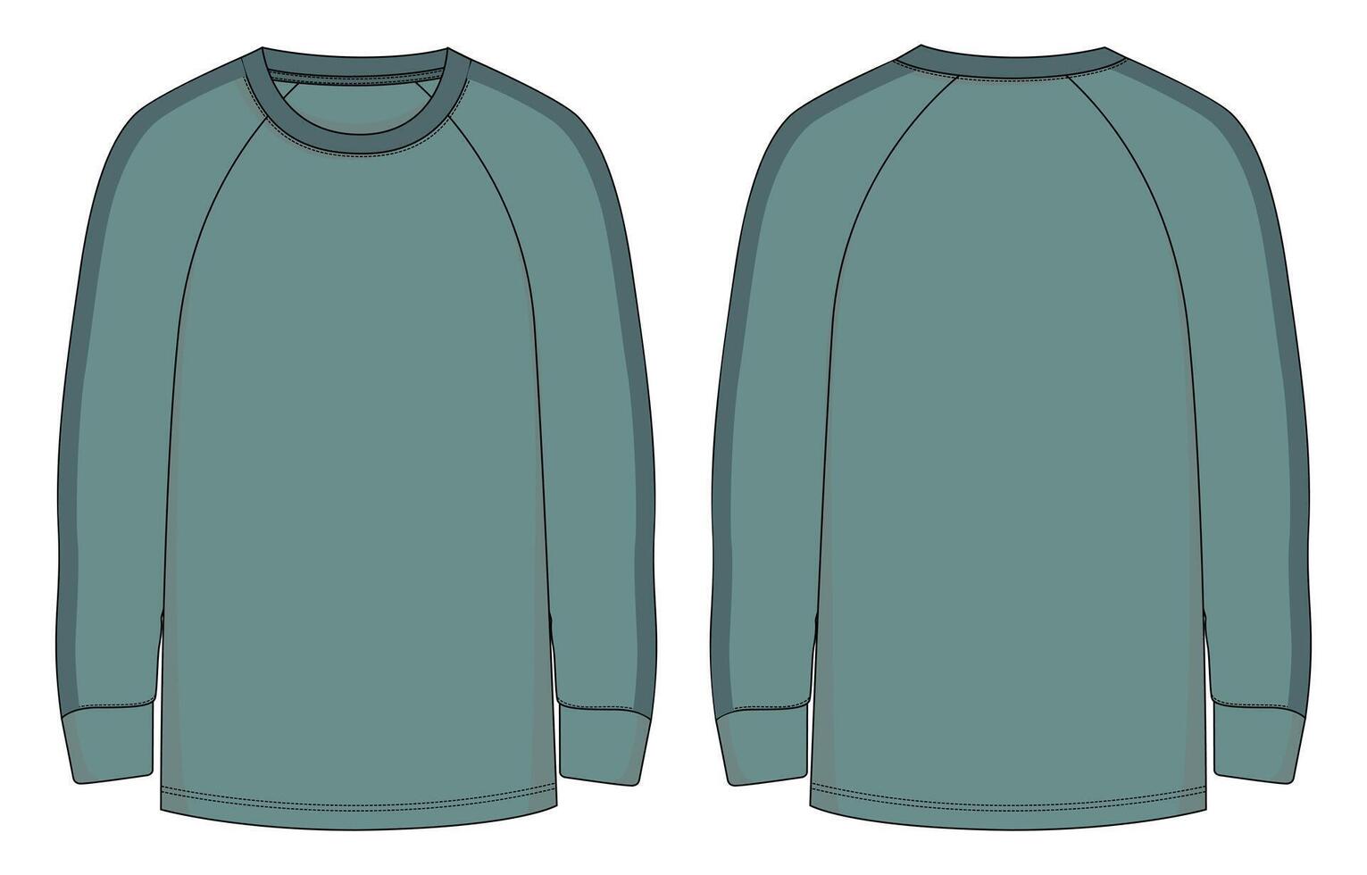 A long sleeve shirt with a green color vector
