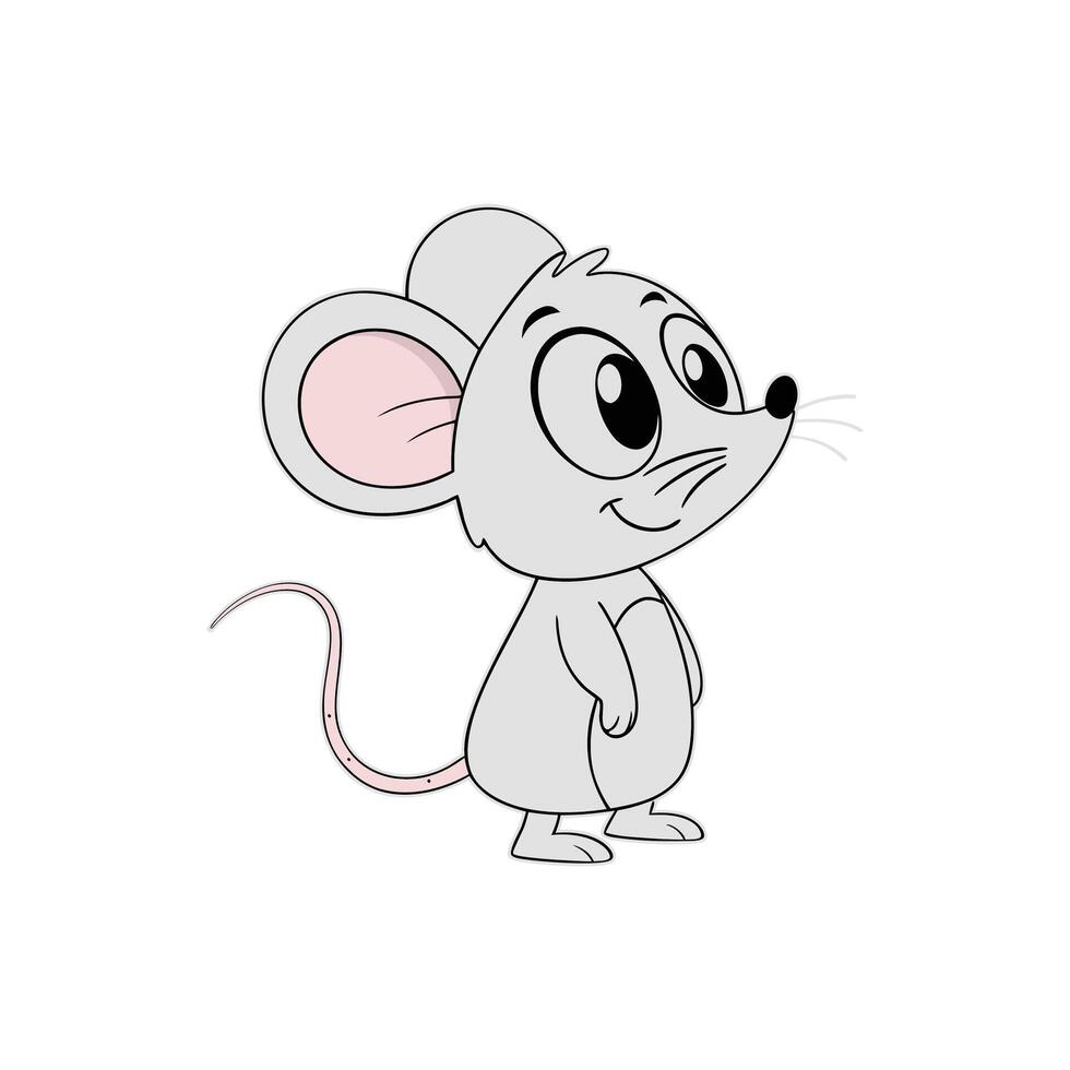 A cartoon mouse with a big head and a small body vector