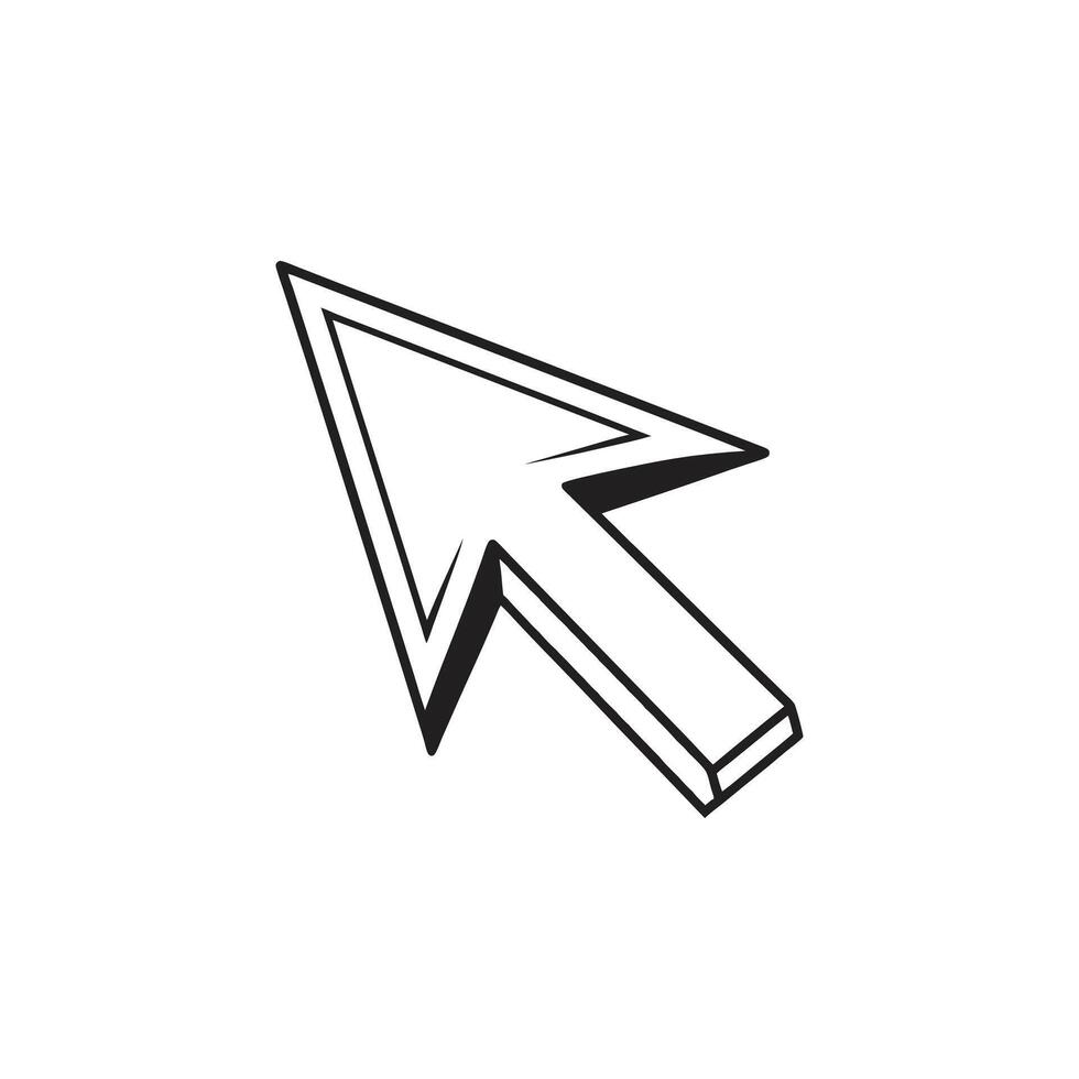 A black and white drawing of a arrow pointing down vector