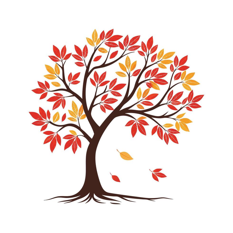 Autumn tree template icon vector