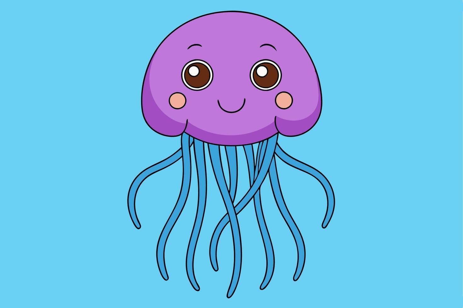 Adorable Jellyfish Graphic For Web And Print. Premium Jellyfish Illustration For All Creative Projects. vector