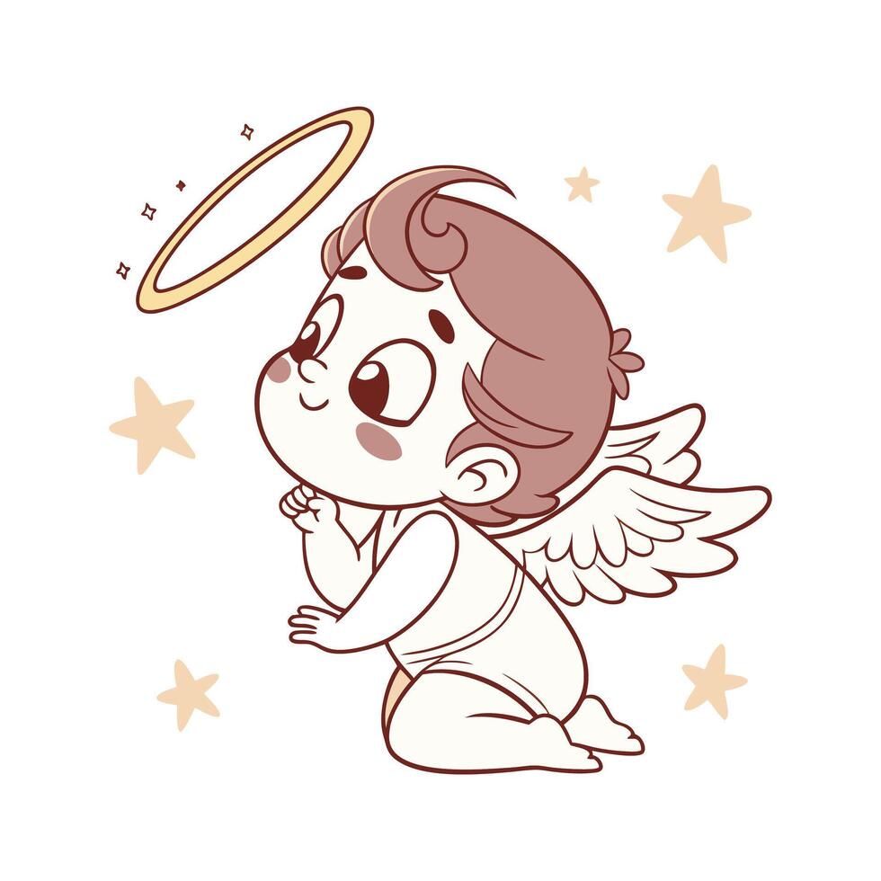 Cute angel with halo vector