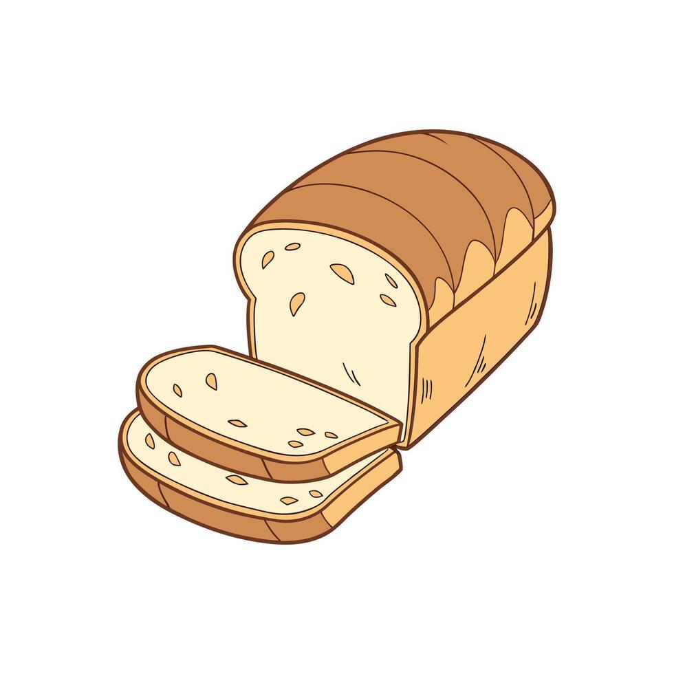 Sliced loaf of bread illustration vector