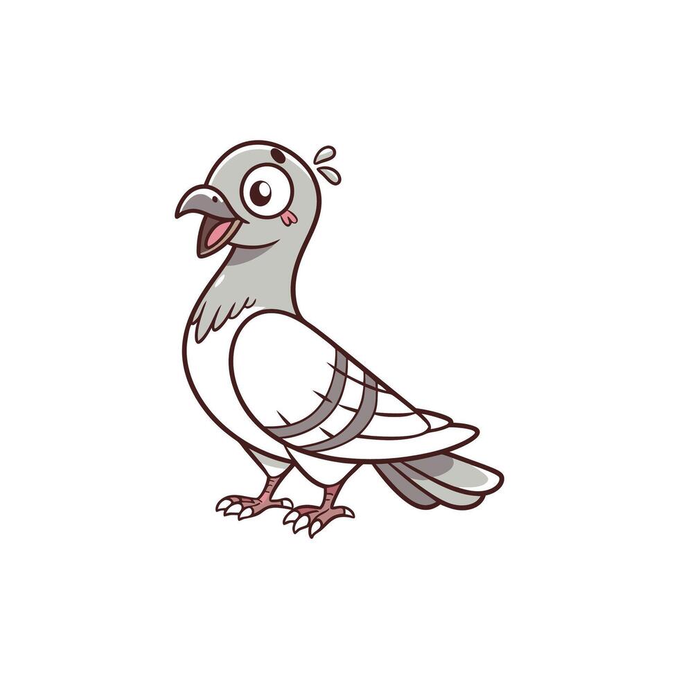 A cartoon pigeon with a beak and a beak vector