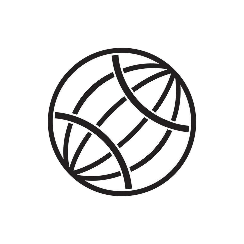 A black and white globe icon on a white background vector