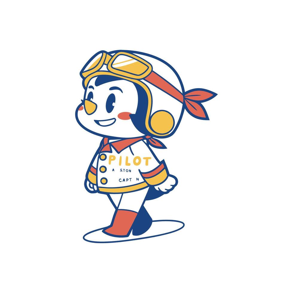 A cartoon character wearing a pilot's hat vector