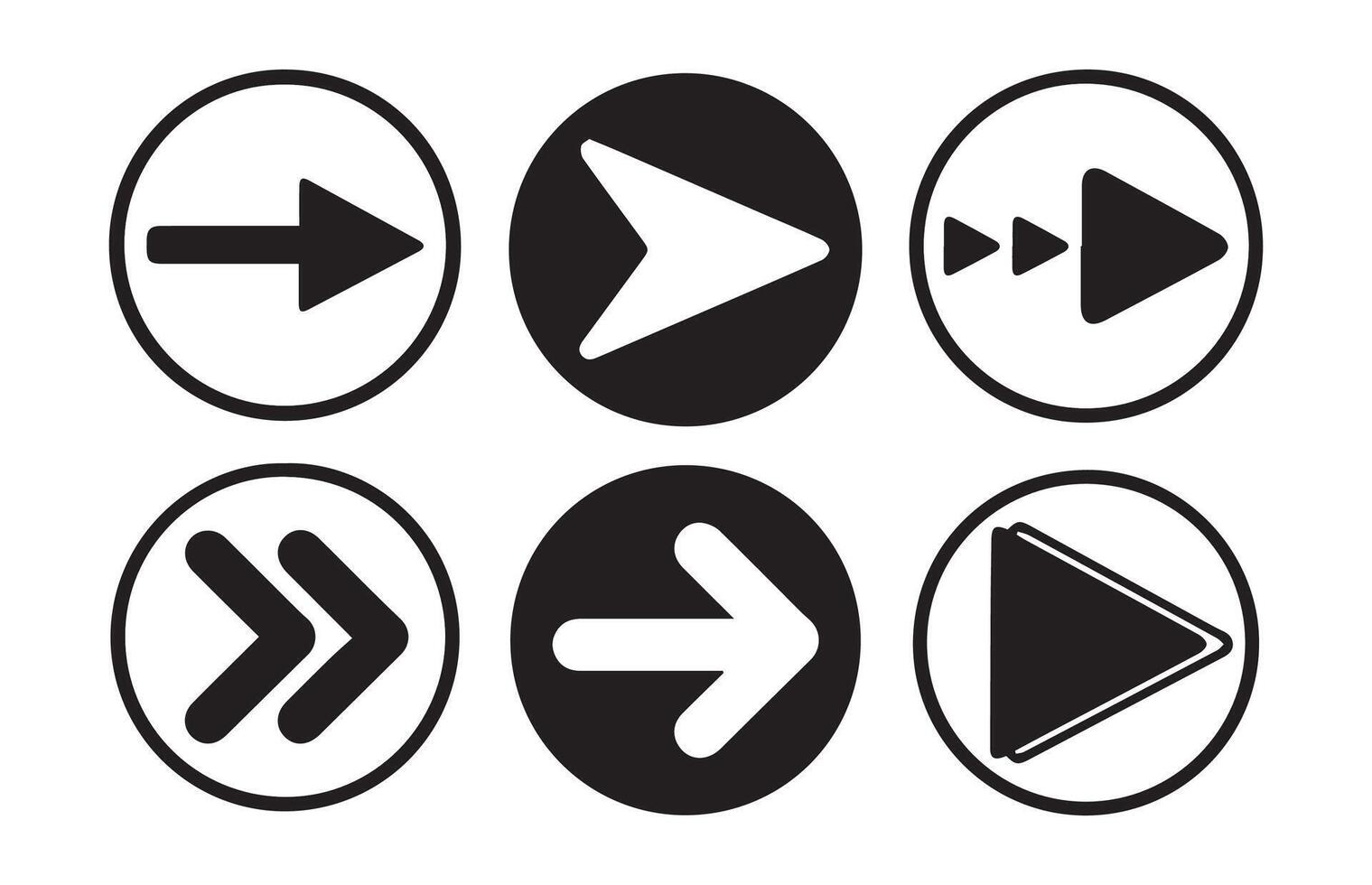 Set of media player button icons.Play and pause buttons,Arrows vector