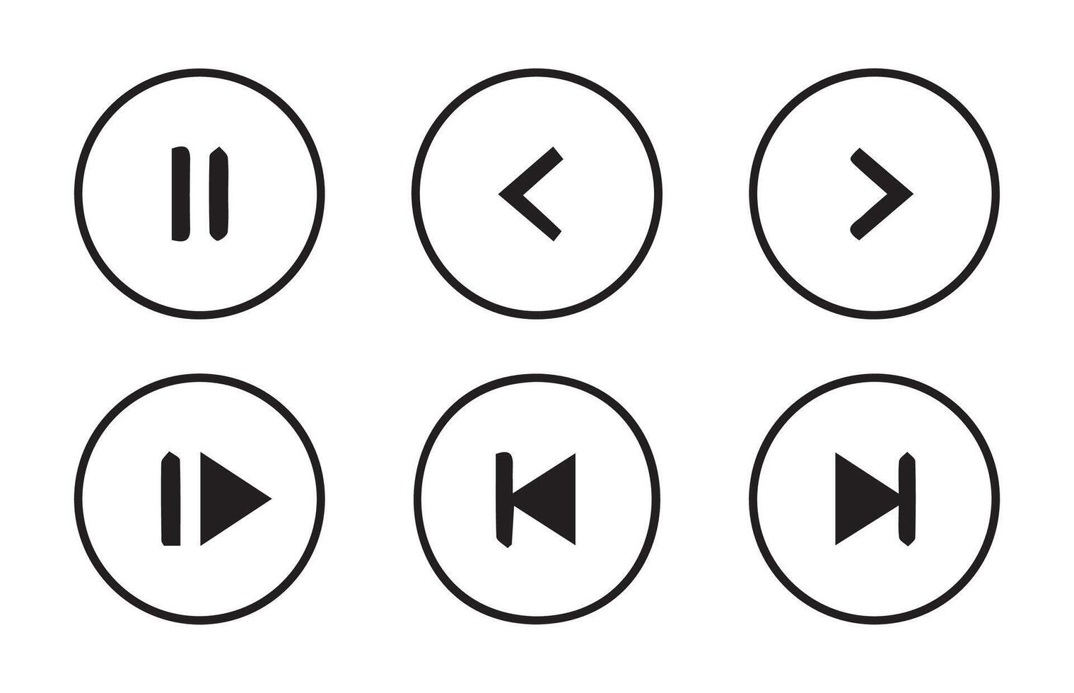Arrows, audio player,player button set icon symbol. vector