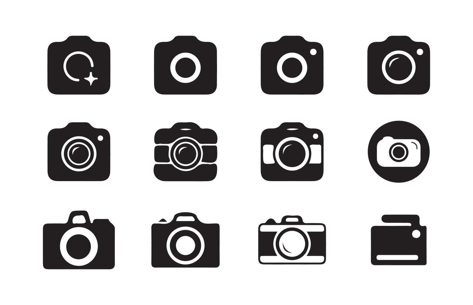Photo and camera icon set. Icons of photography, image, photo gallery and photo camera. vector