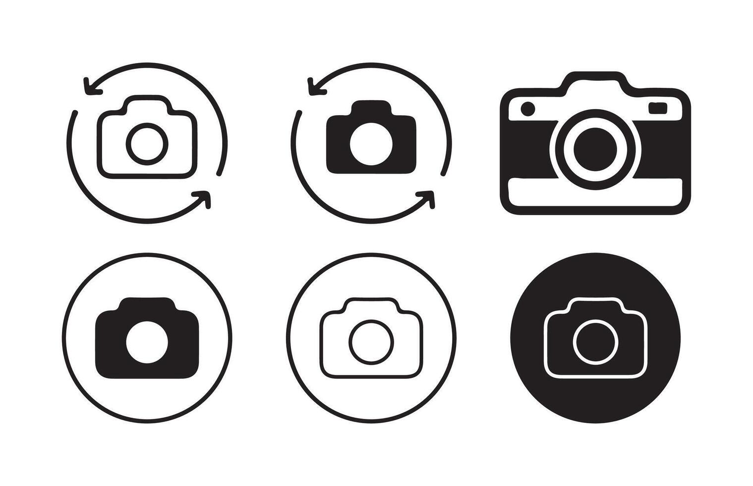 camera icon Thin outline art symbol.Photo and camera icon set. Icons of photography, image, photo gallery and photo camera. vector