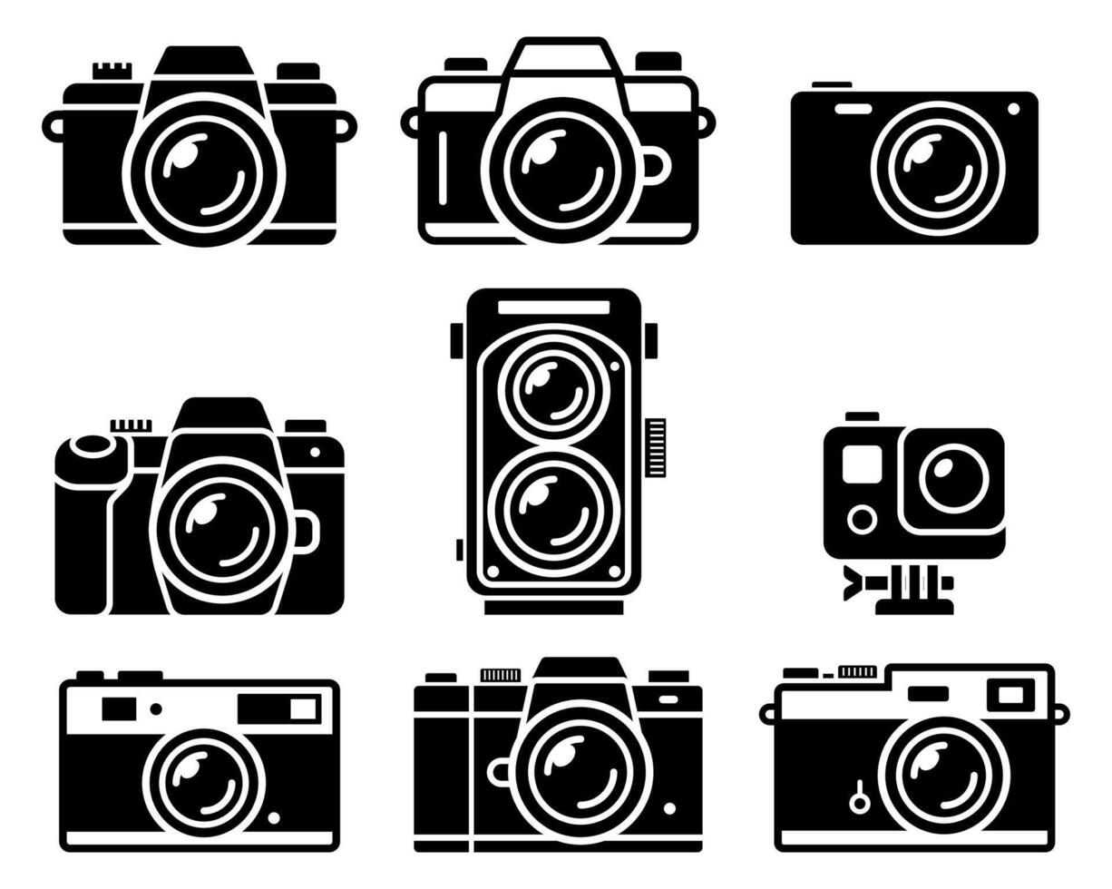 Camera icons set illustration vector