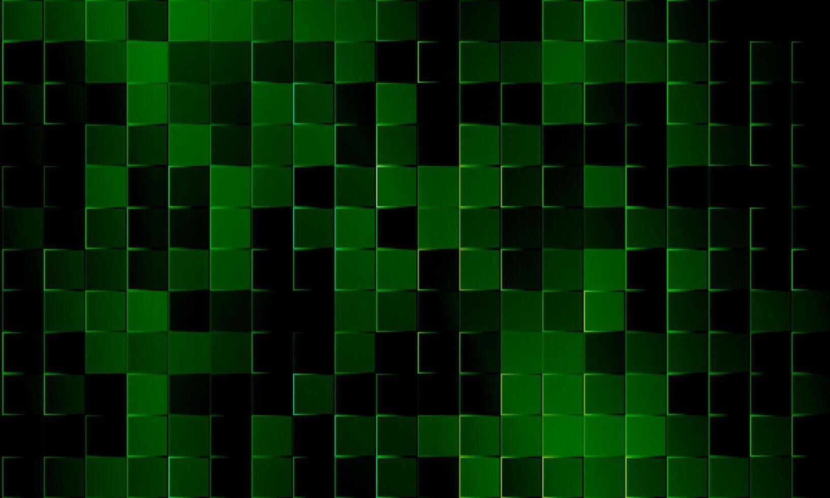 Geometric abstract background in grid square style with dark green background. square mosaic pattern. vector