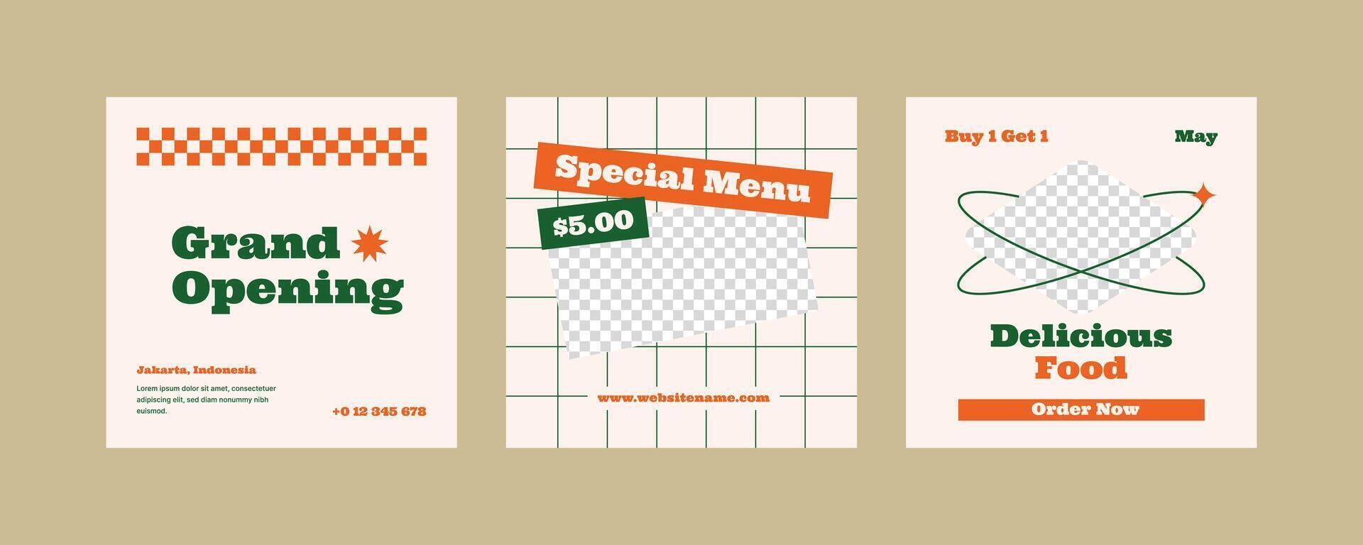 Food Social Media Layout vector