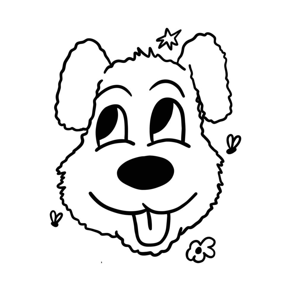illustration of a cute retro cartoon dog character t-shirt design vector
