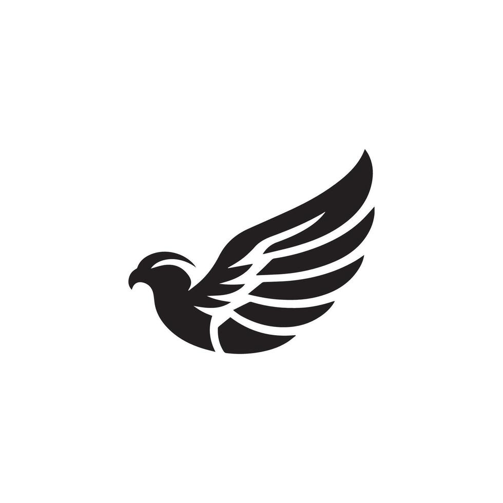 A black and white bird flying logo vector