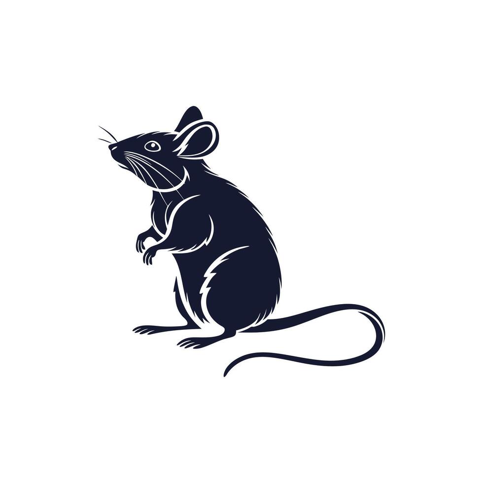 Mouse silhouette on white background vector
