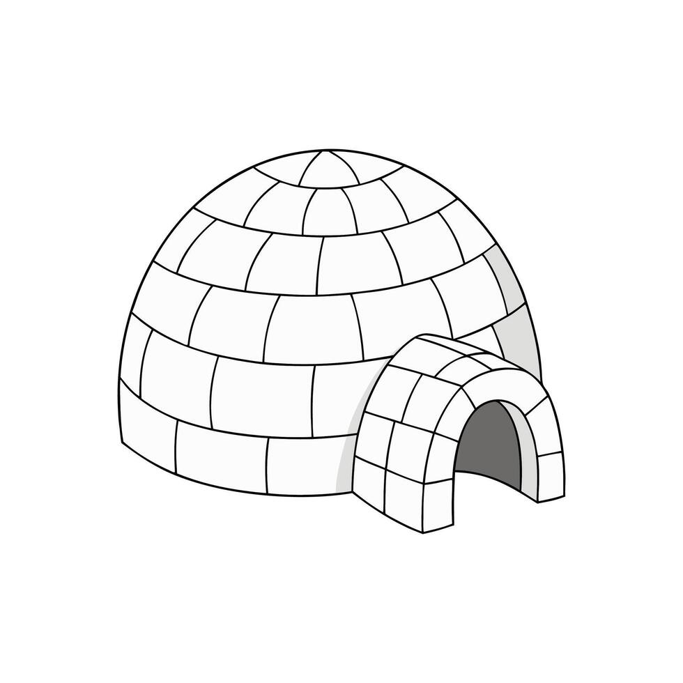 An igloo is shown in this drawing vector