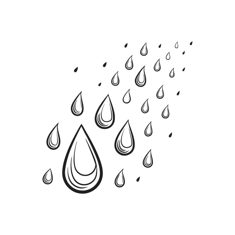 Rain drops icon illustration vector