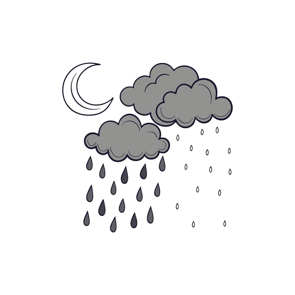 Rainy day weather icon illustration vector