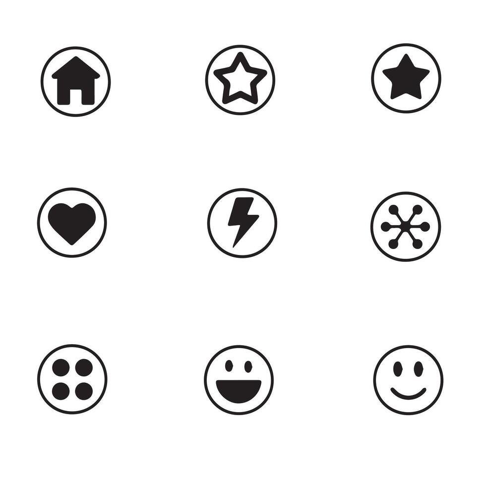 Free Download Black And White Emoticon Icon Set vector