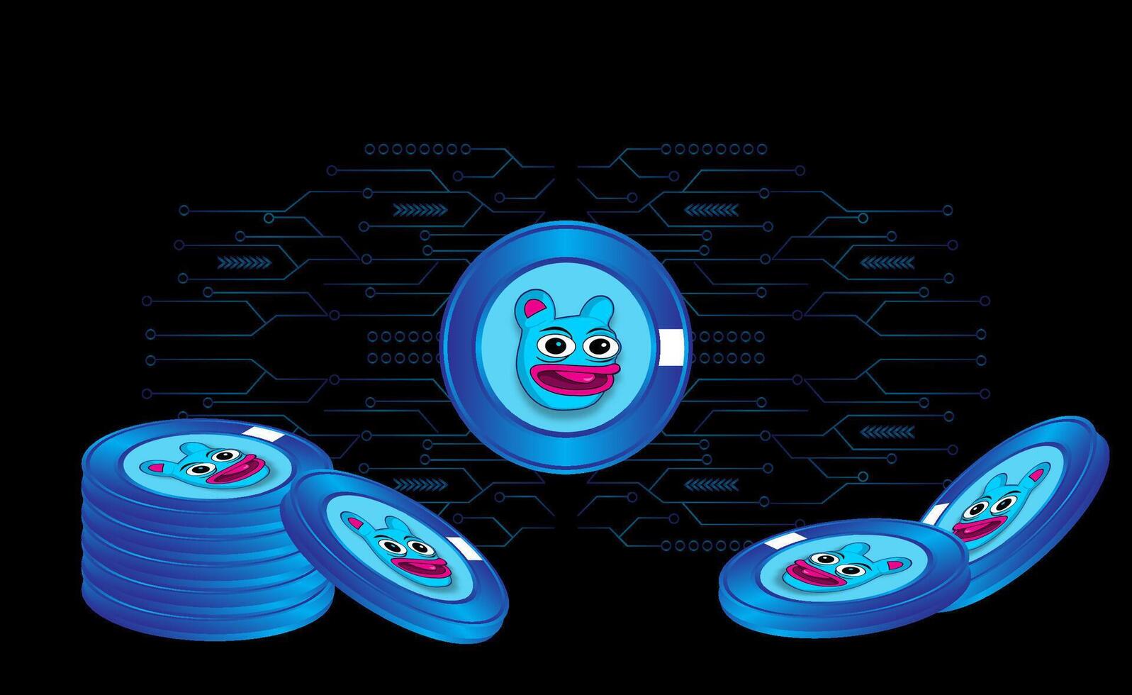 Brett Based Token illustration on black background vector