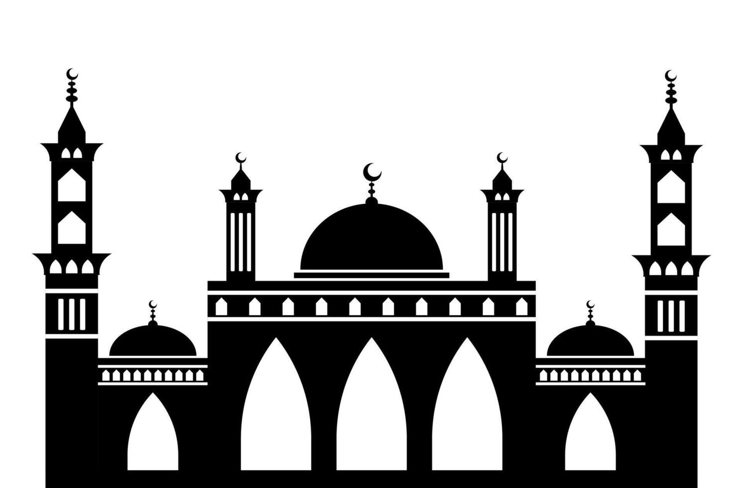 Mosque Silhouette Black Illustration Design vector