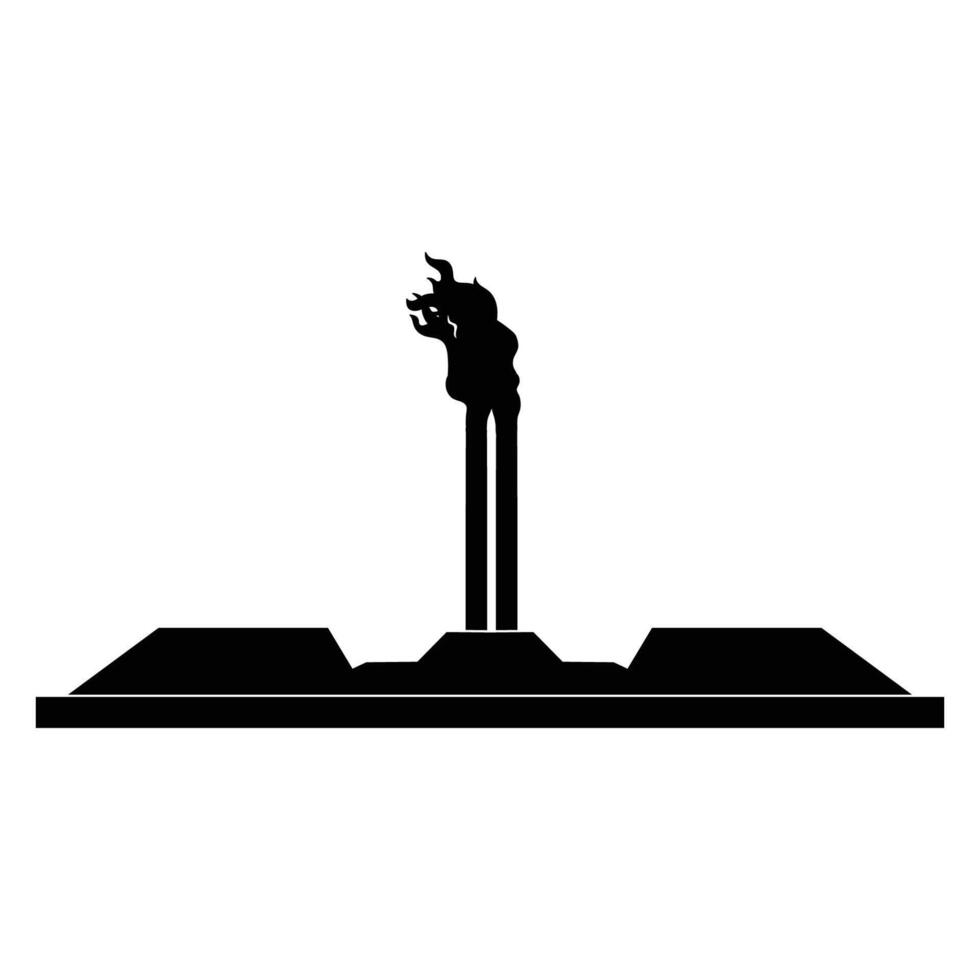 bandung lautan api monument silhouette vector