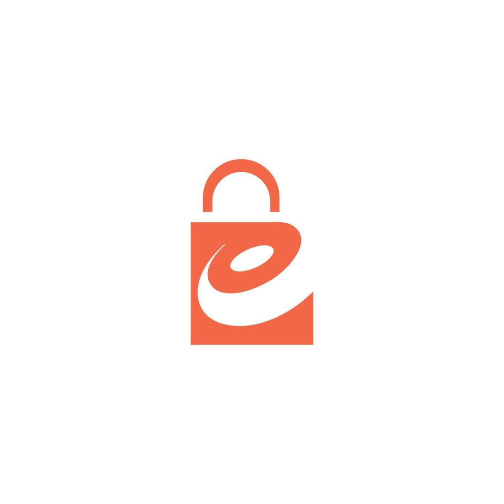 Human with Shopping Bag Minimalist logo design template vector