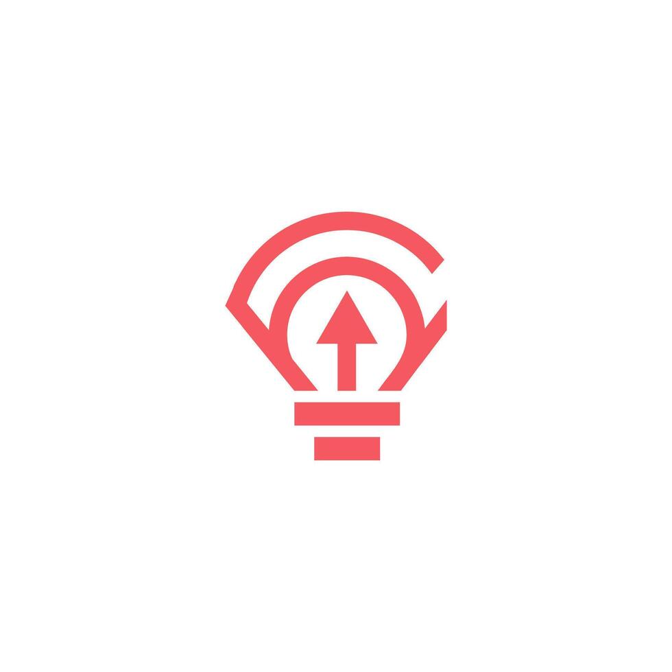 Letter F bulb and arrow icon logo design template vector
