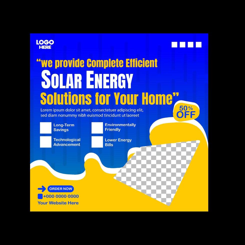Solar Energy Panel Homes for a Greener Future social media banner template design vector