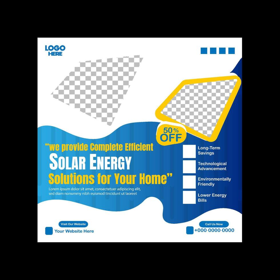 Smart Home Energy Saving Solutions social media banner template design vector