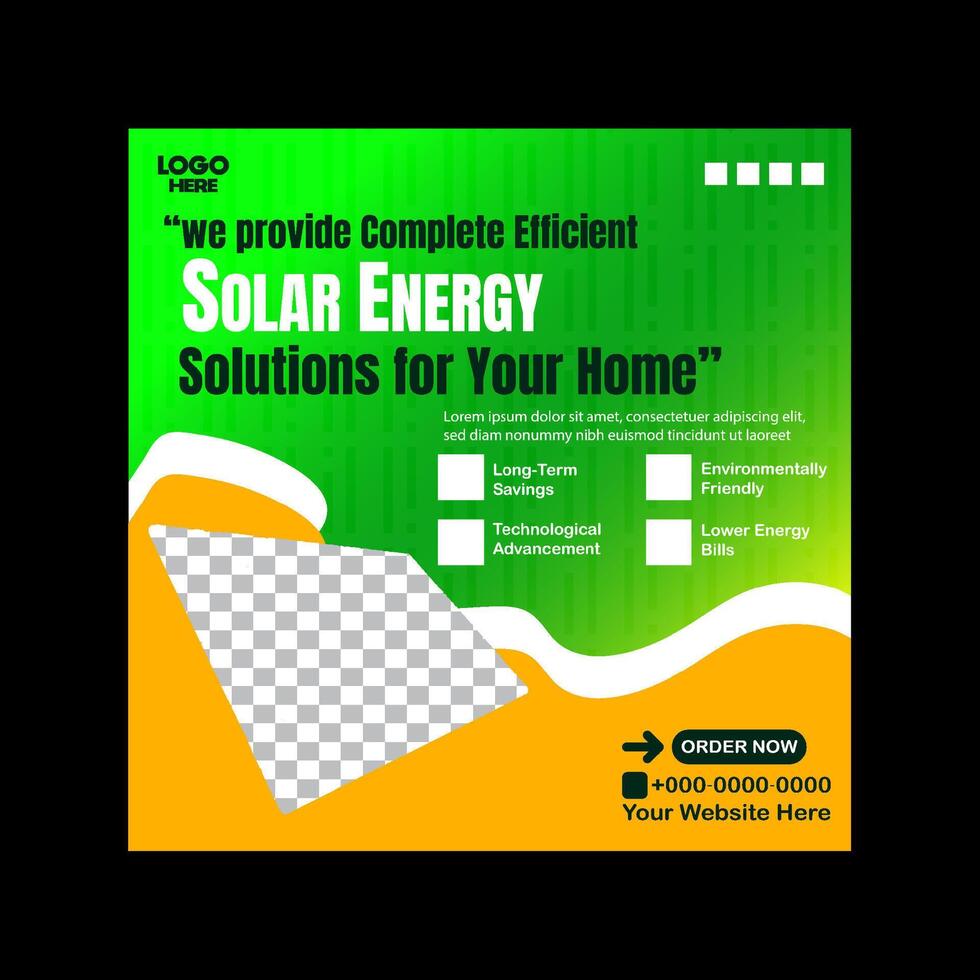 Home of the Future with Solar Energy social media banner template design vector