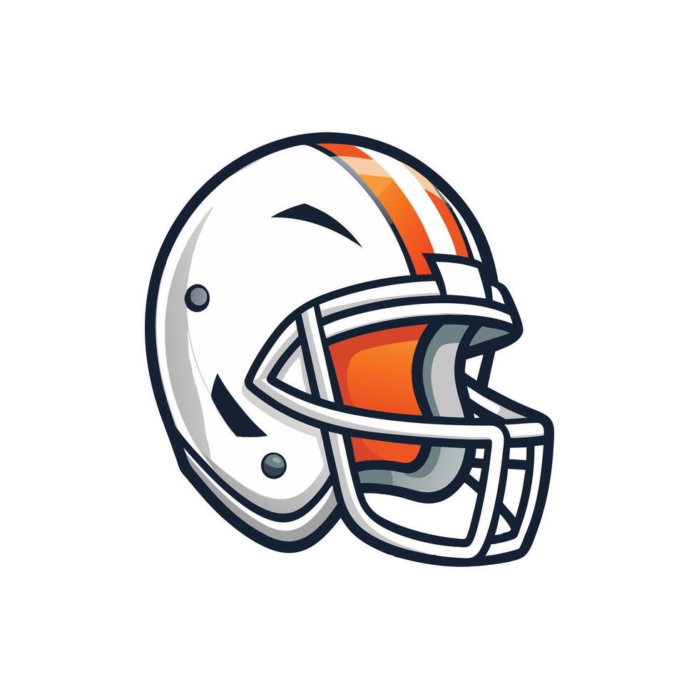Classic American Football Helmet Illustration Design on White Background vector