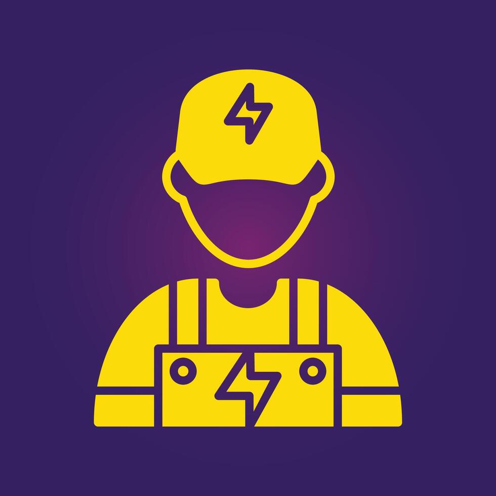 Electrician trendy artwork beautiful abstract illustration colorful yellow design vector