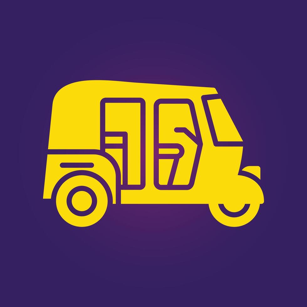 Rickshaw trendy artwork beautiful abstract illustration colorful yellow design vector