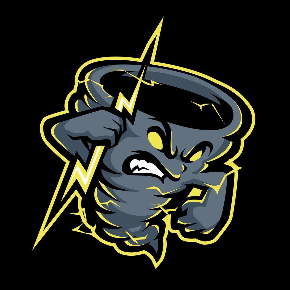 Tornado storm mascot logo concept design vector