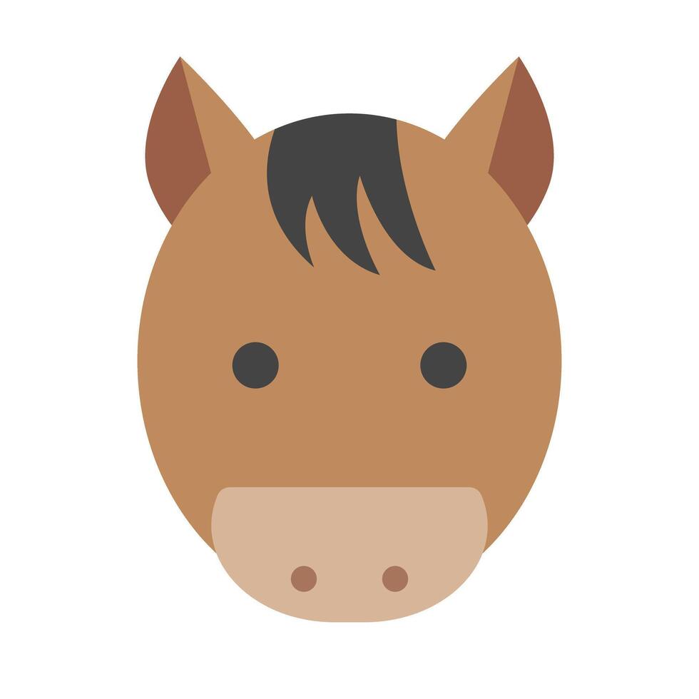 Cute horse face icon. vector