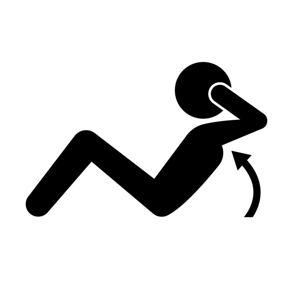 Abs workout silhouette icon. Crunch icon. vector