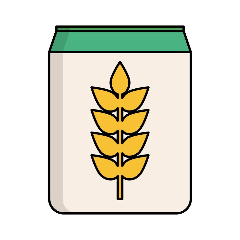 Flat design wheat bag icon. vector